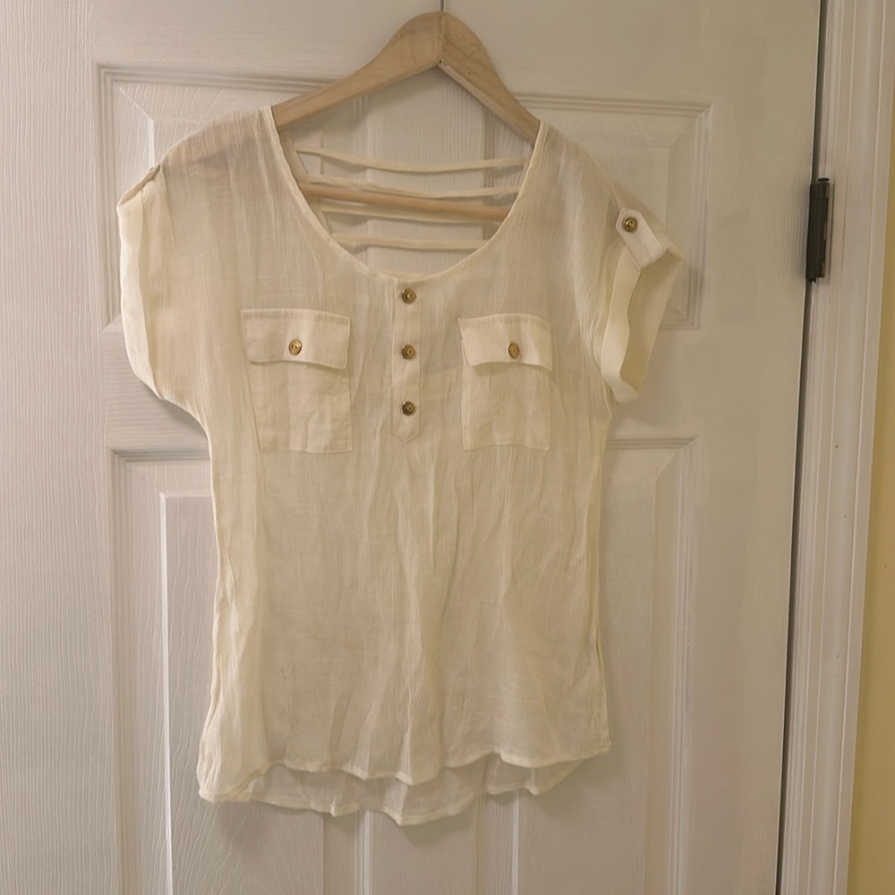 Sheer cream top